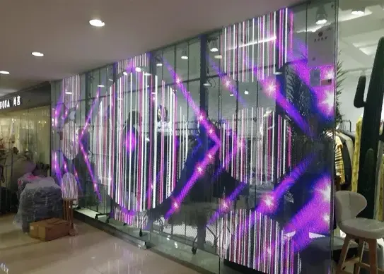 led transparent film screen